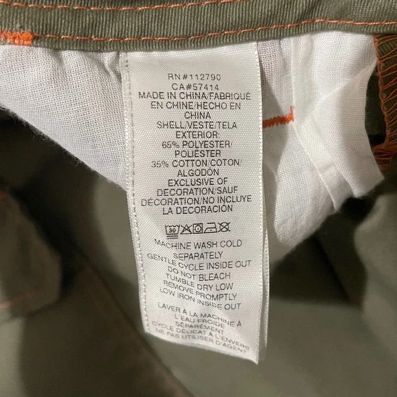 True Religion Mens Cargo Pants Kalamata Papaya Orange Contrast Stitch Size 28 - Picture 9 of 12